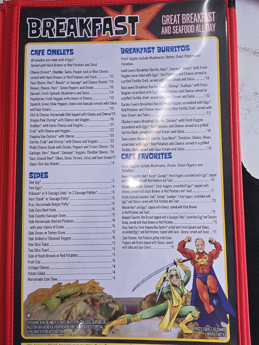Newport Cafe Menu - Image 1